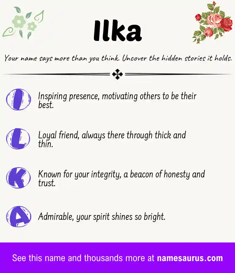 Acrostic poem about Ilka.