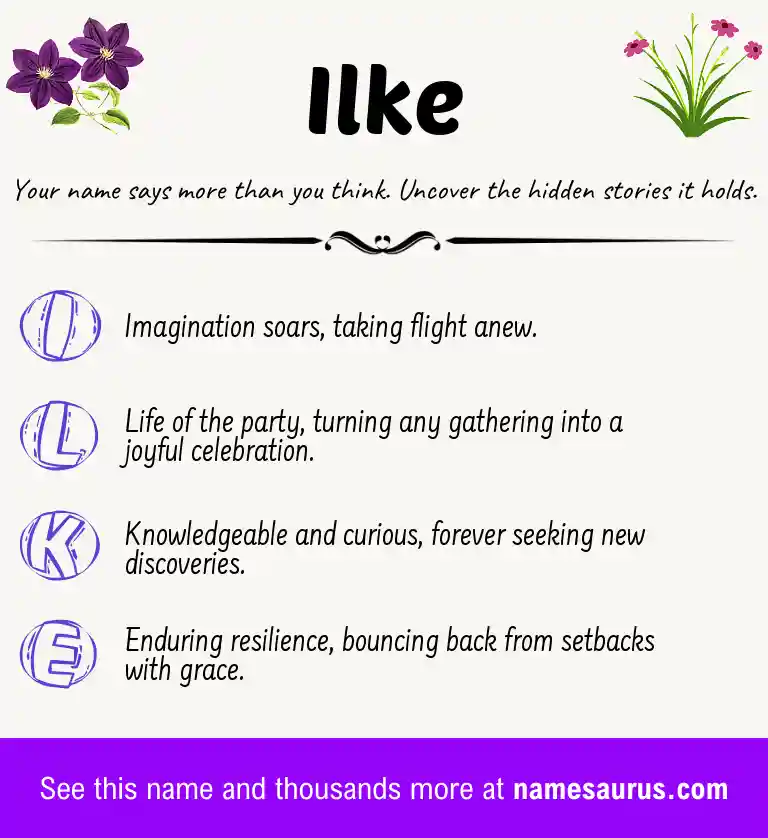 Acrostic poem about Ilke.