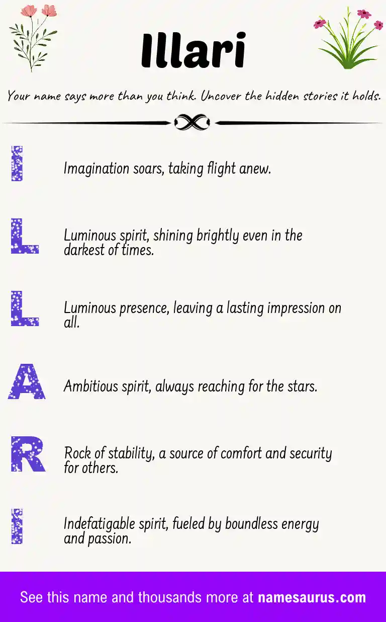 Acrostic poem about Illari.