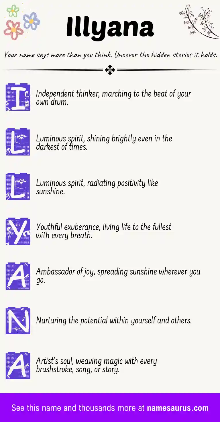 Acrostic poem about Illyana.