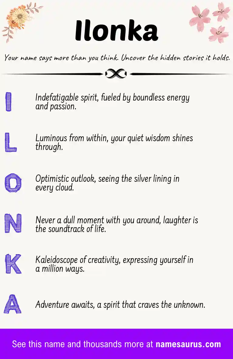 Acrostic poem about Ilonka.