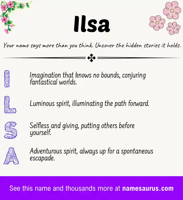 Acrostic poem about Ilsa.
