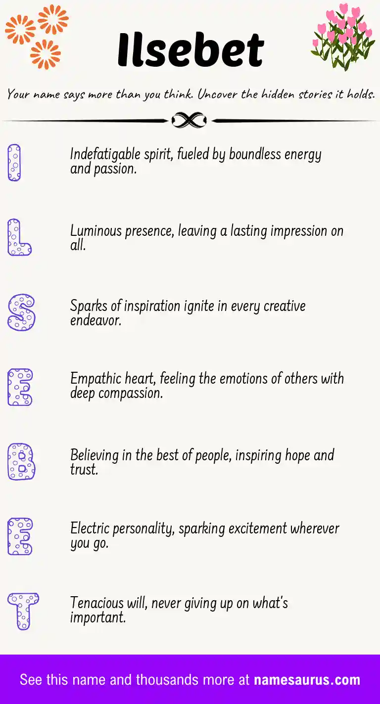 Acrostic poem about Ilsebet.