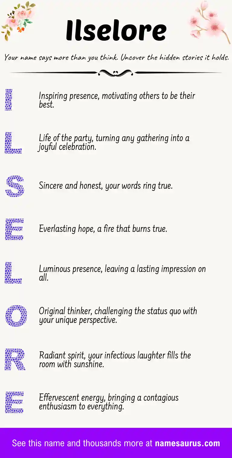 Acrostic poem about Ilselore.