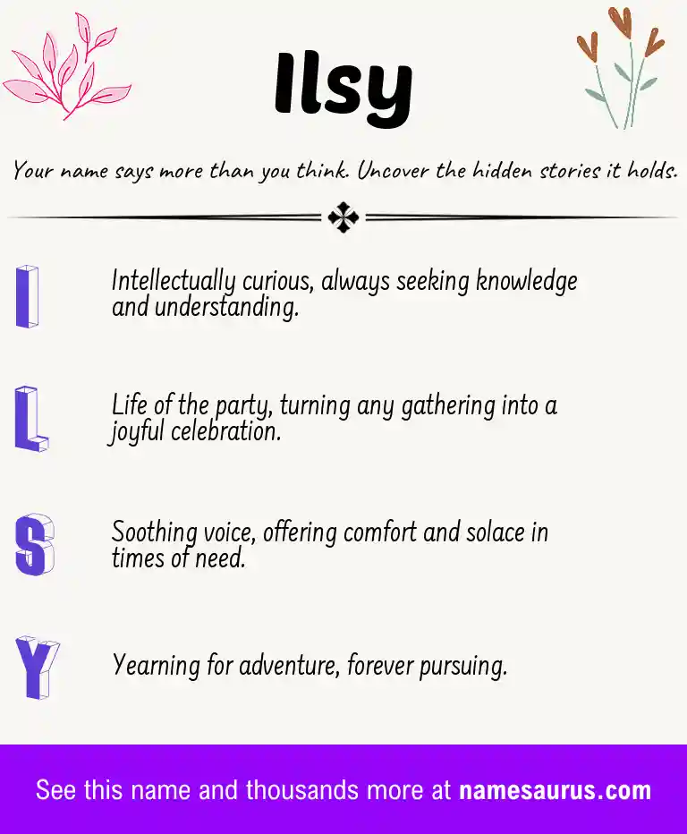 Acrostic poem about Ilsy.