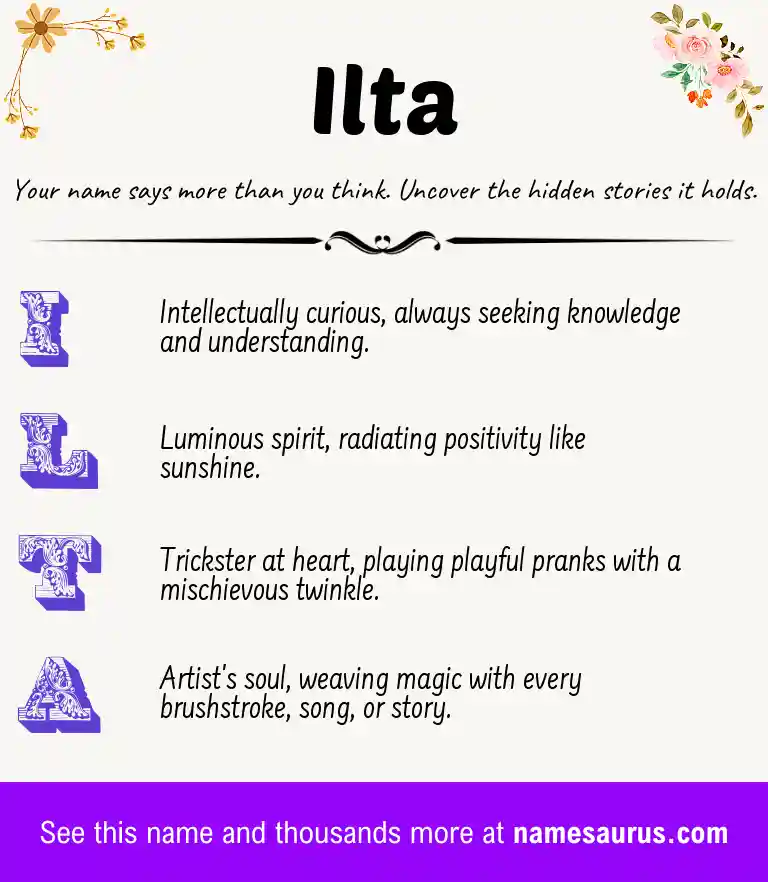 Acrostic poem about Ilta.