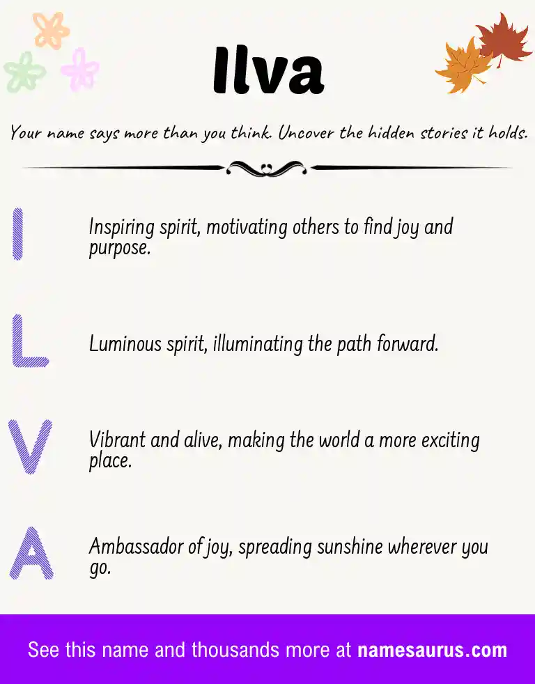 Acrostic poem about Ilva.