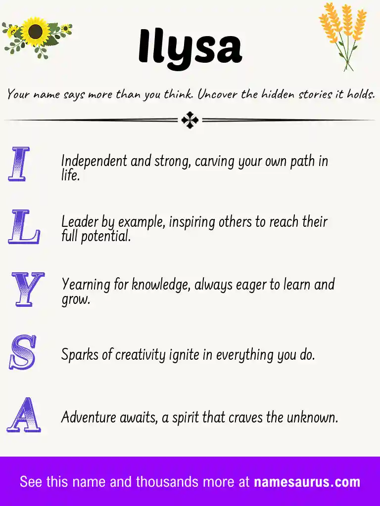 Acrostic poem about Ilysa.