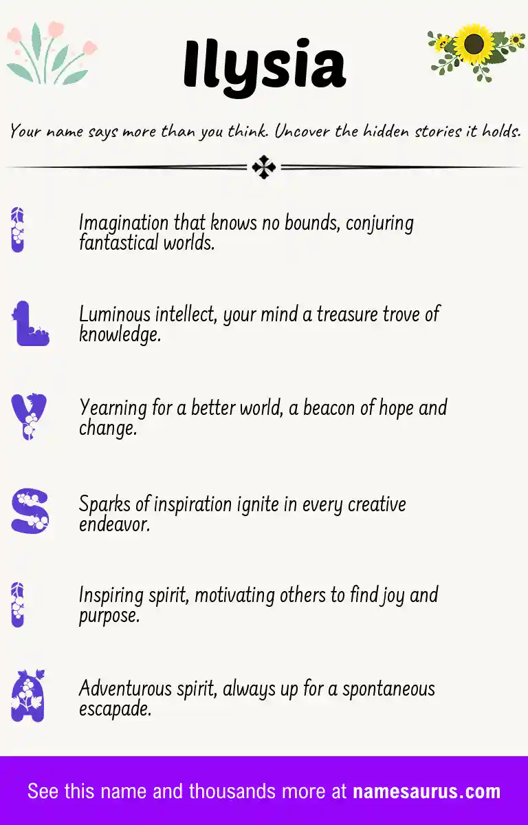 Acrostic poem about Ilysia.