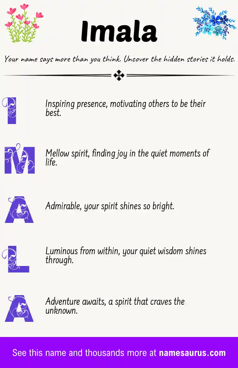 Acrostic poem about Imala.