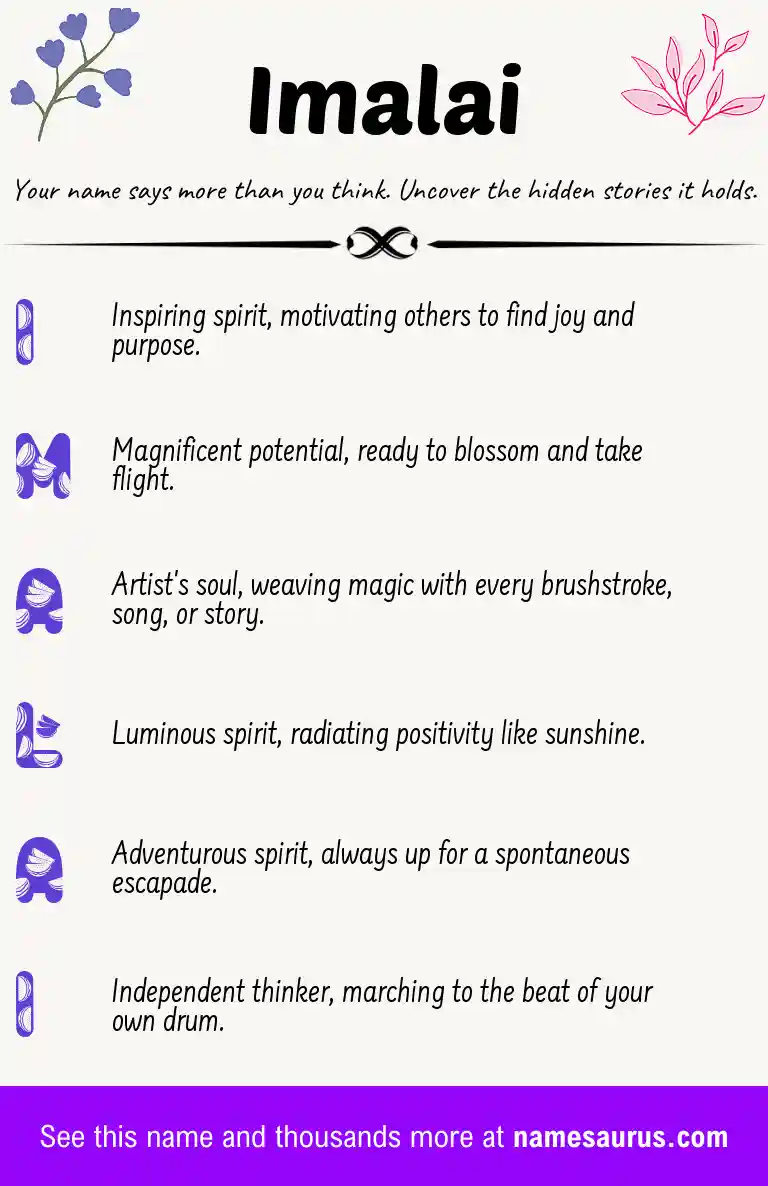 Acrostic poem about Imalai.