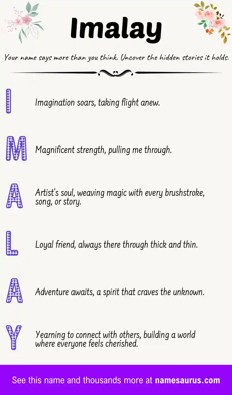 Acrostic poem about Imalay.