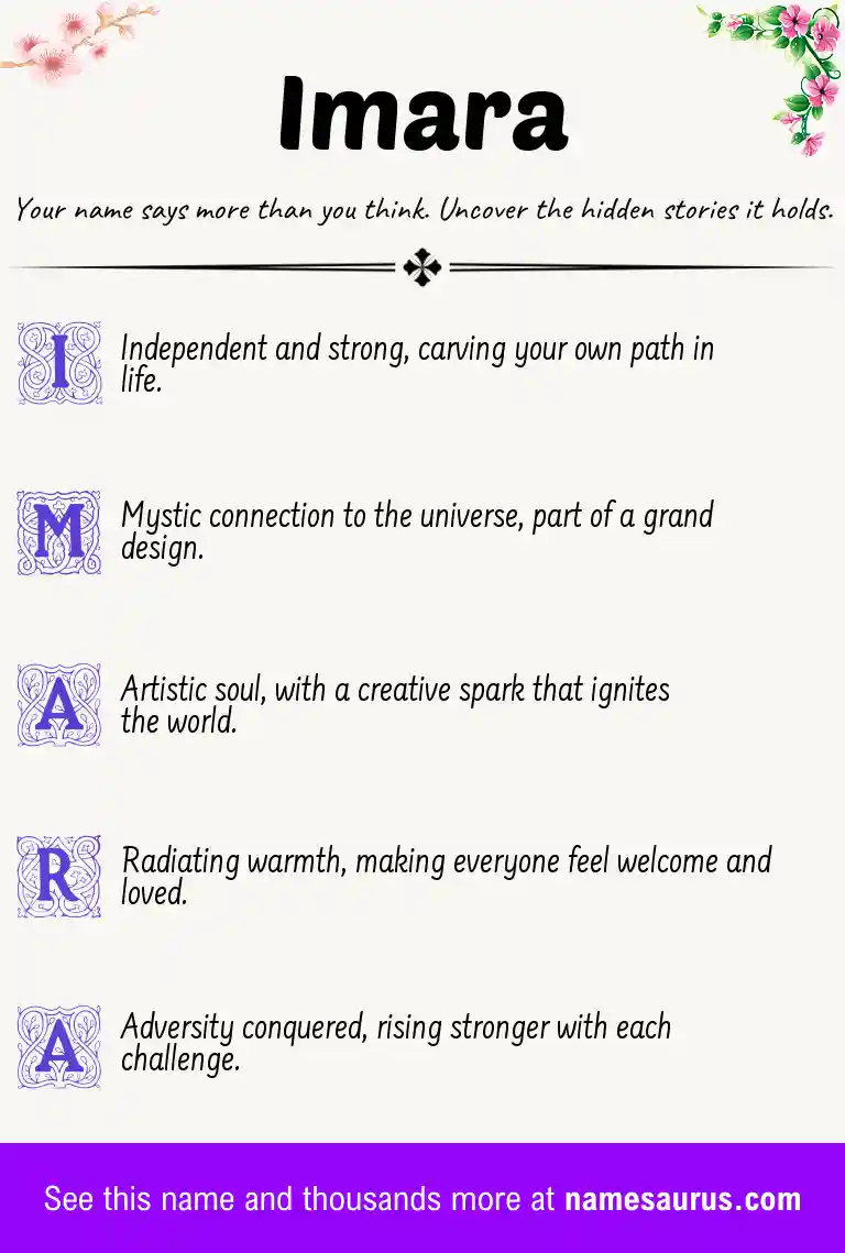 Acrostic poem about Imara.