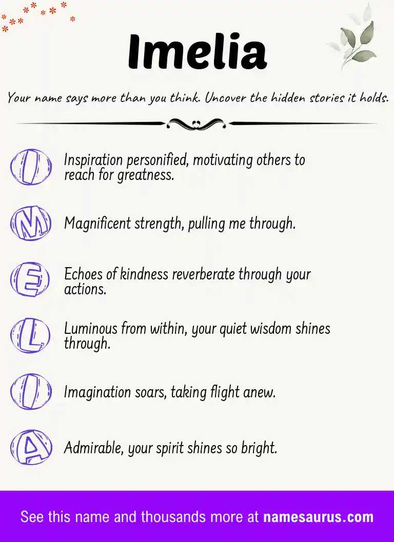 Acrostic poem about Imelia.