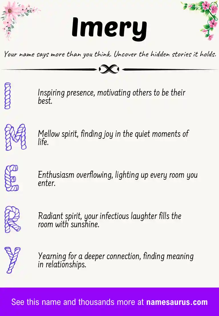 Acrostic poem about Imery.