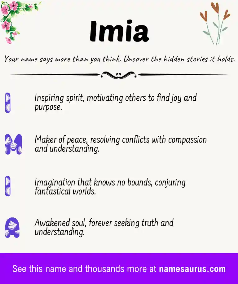 Acrostic poem about Imia.