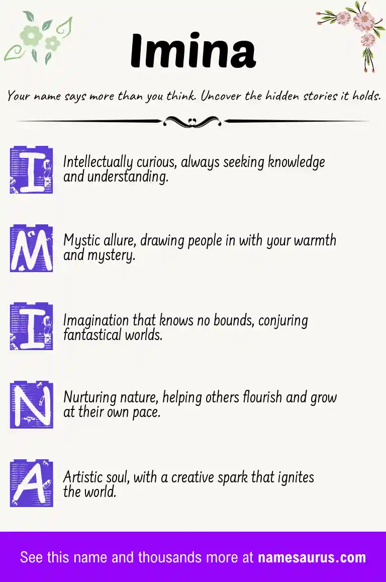 Acrostic poem about Imina.