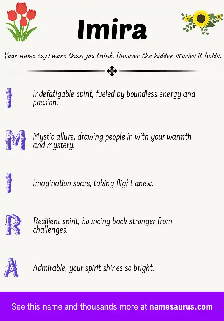Acrostic poem about Imira.