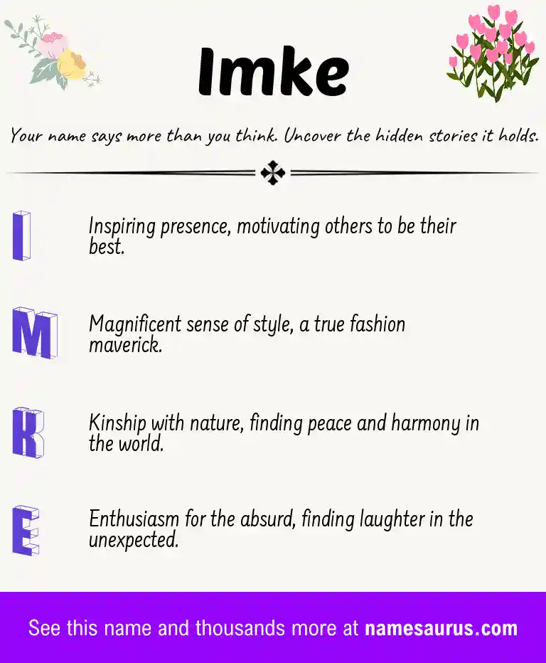 Acrostic poem about Imke.