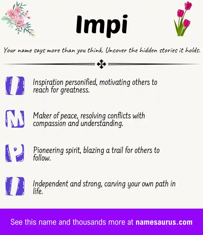 Acrostic poem about Impi.