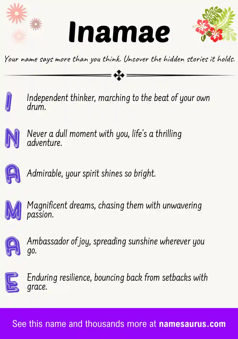 Acrostic poem about Inamae.