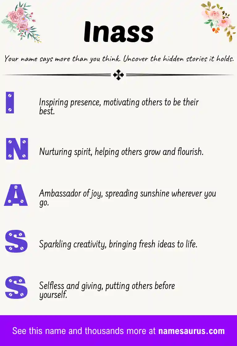 Acrostic poem about Inass.