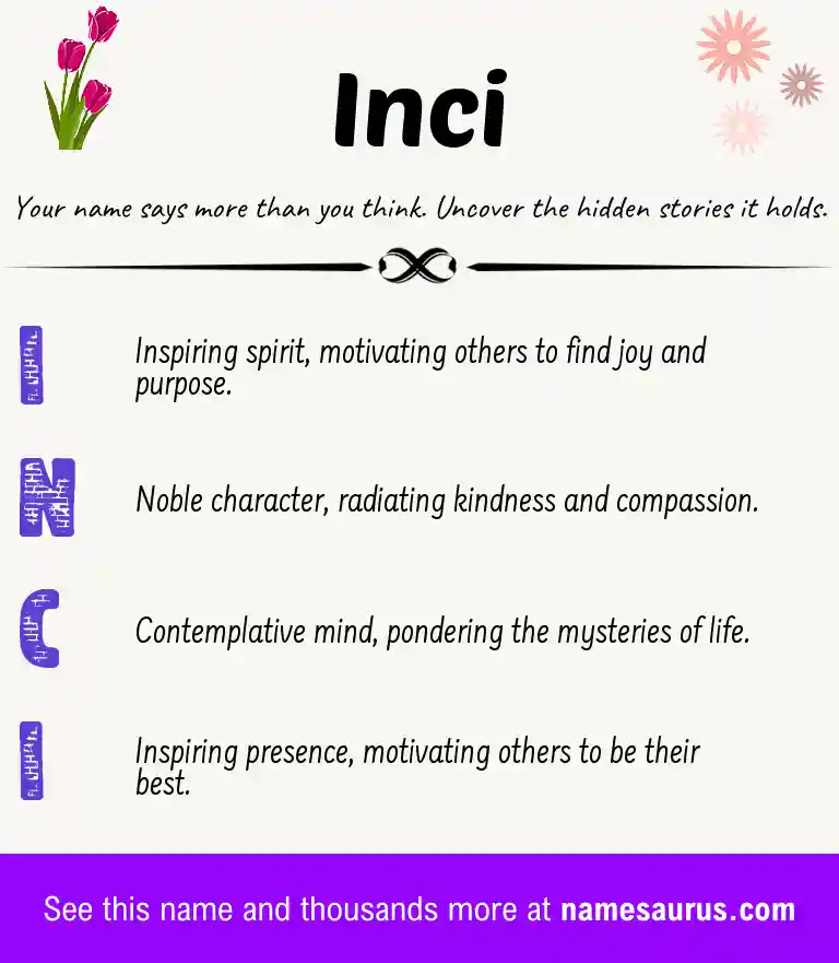 Acrostic poem about Inci.