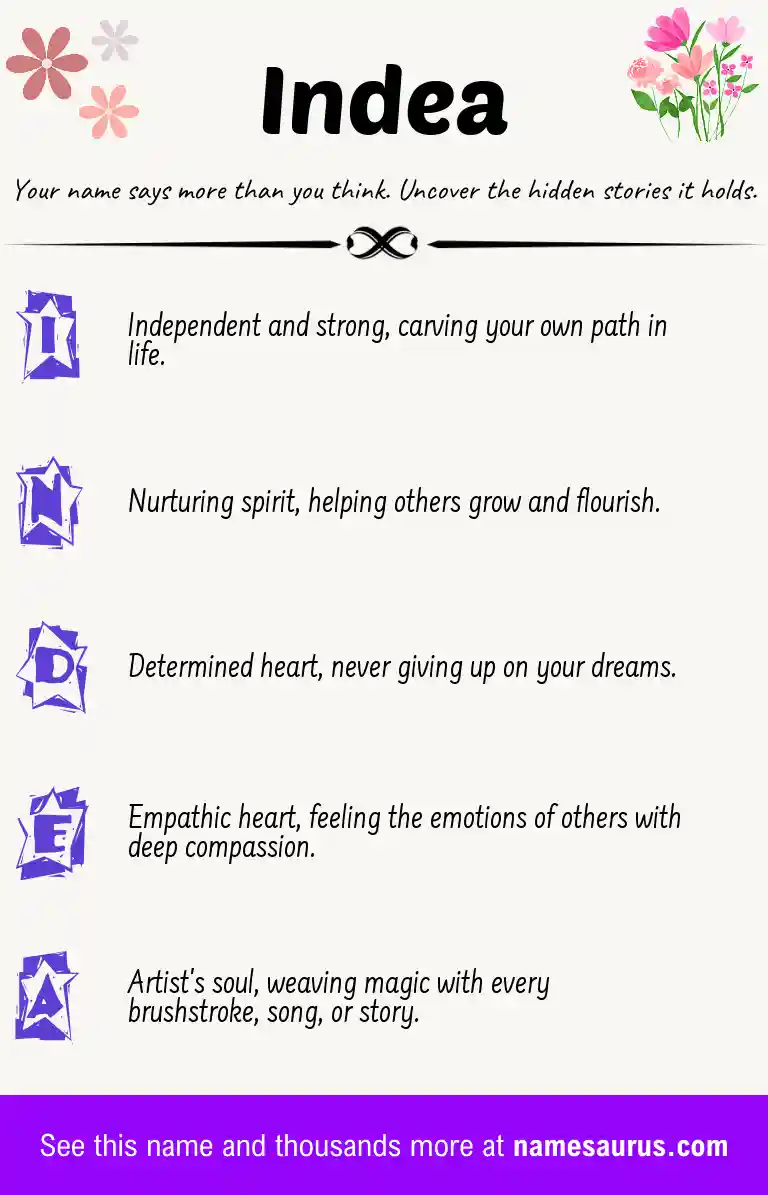 Acrostic poem about Indea.