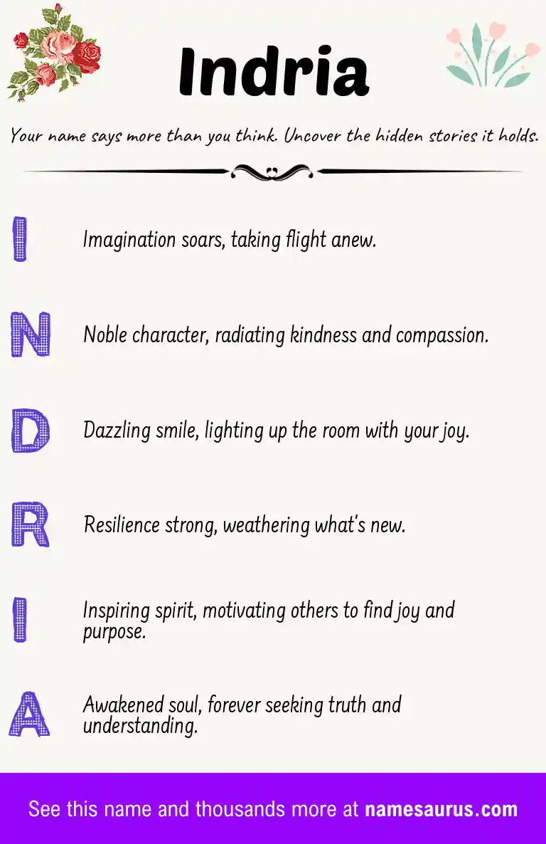 Acrostic poem about Indria.
