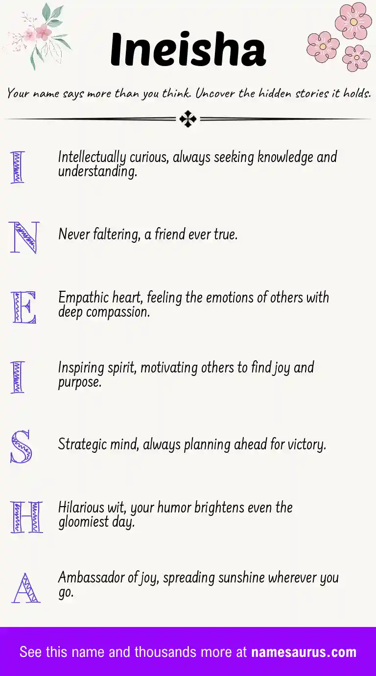 Acrostic poem about Ineisha.