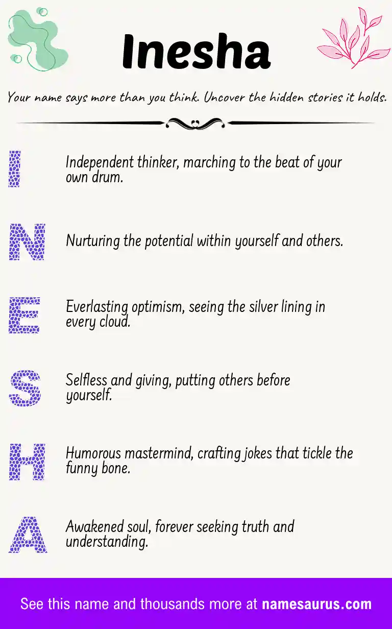 Acrostic poem about Inesha.