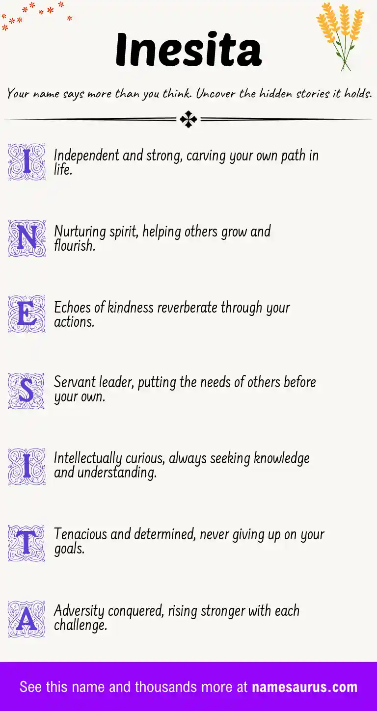 Acrostic poem about Inesita.