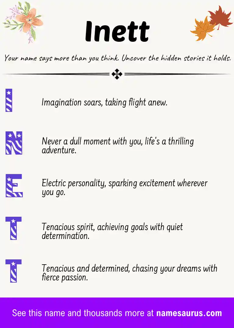 Acrostic poem about Inett.