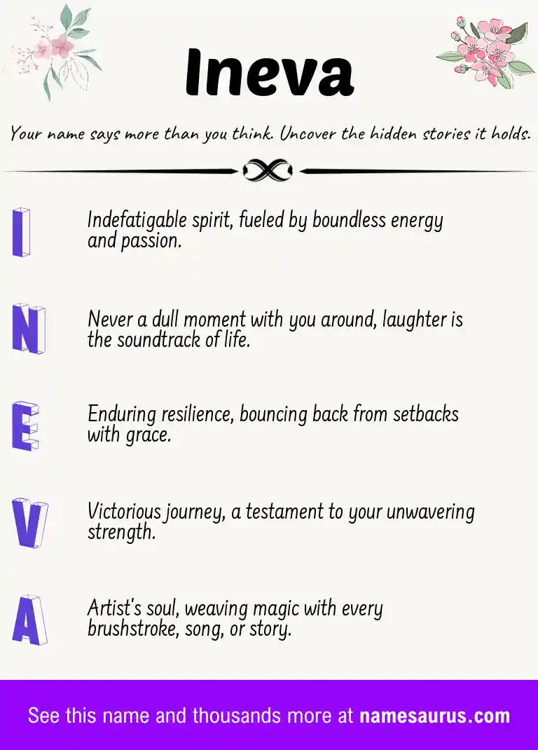 Acrostic poem about Ineva.