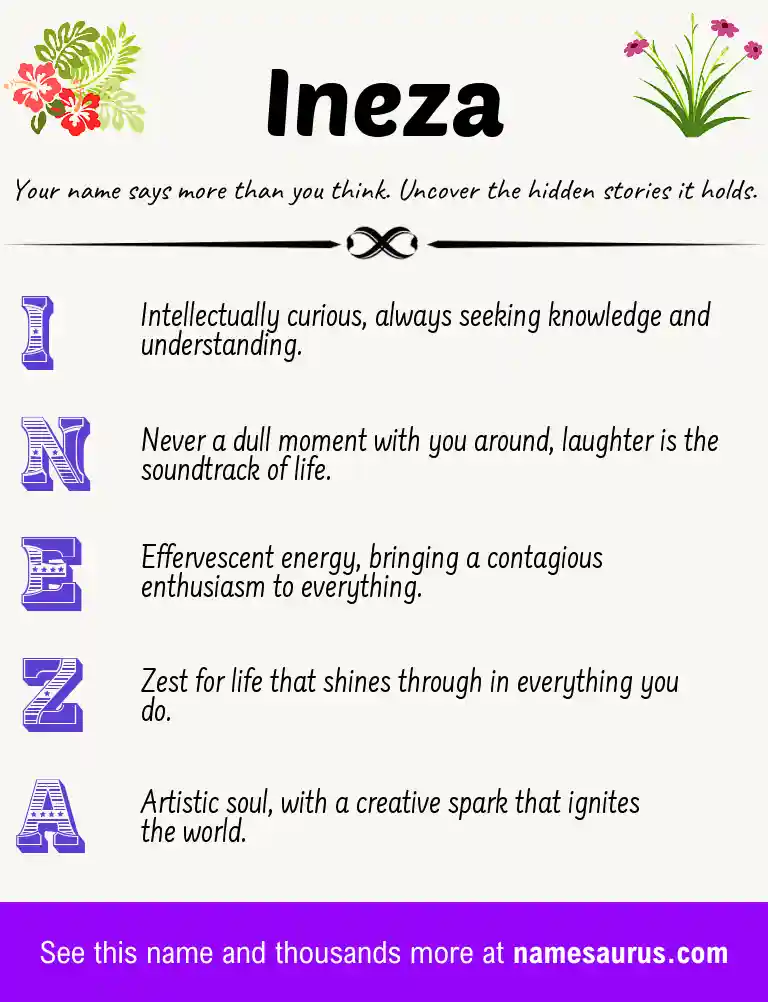 Acrostic poem about Ineza.