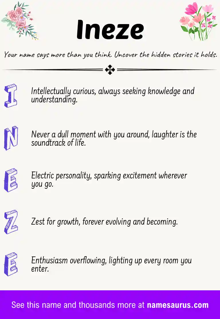 Acrostic poem about Ineze.