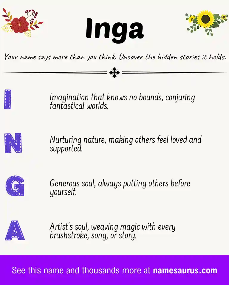 Acrostic poem about Inga.
