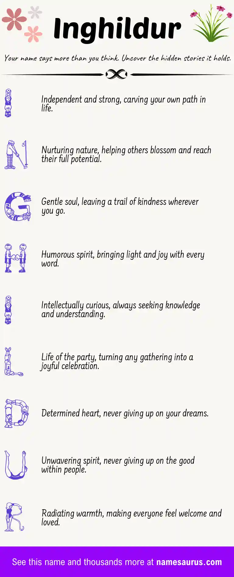 Acrostic poem about Inghildur.