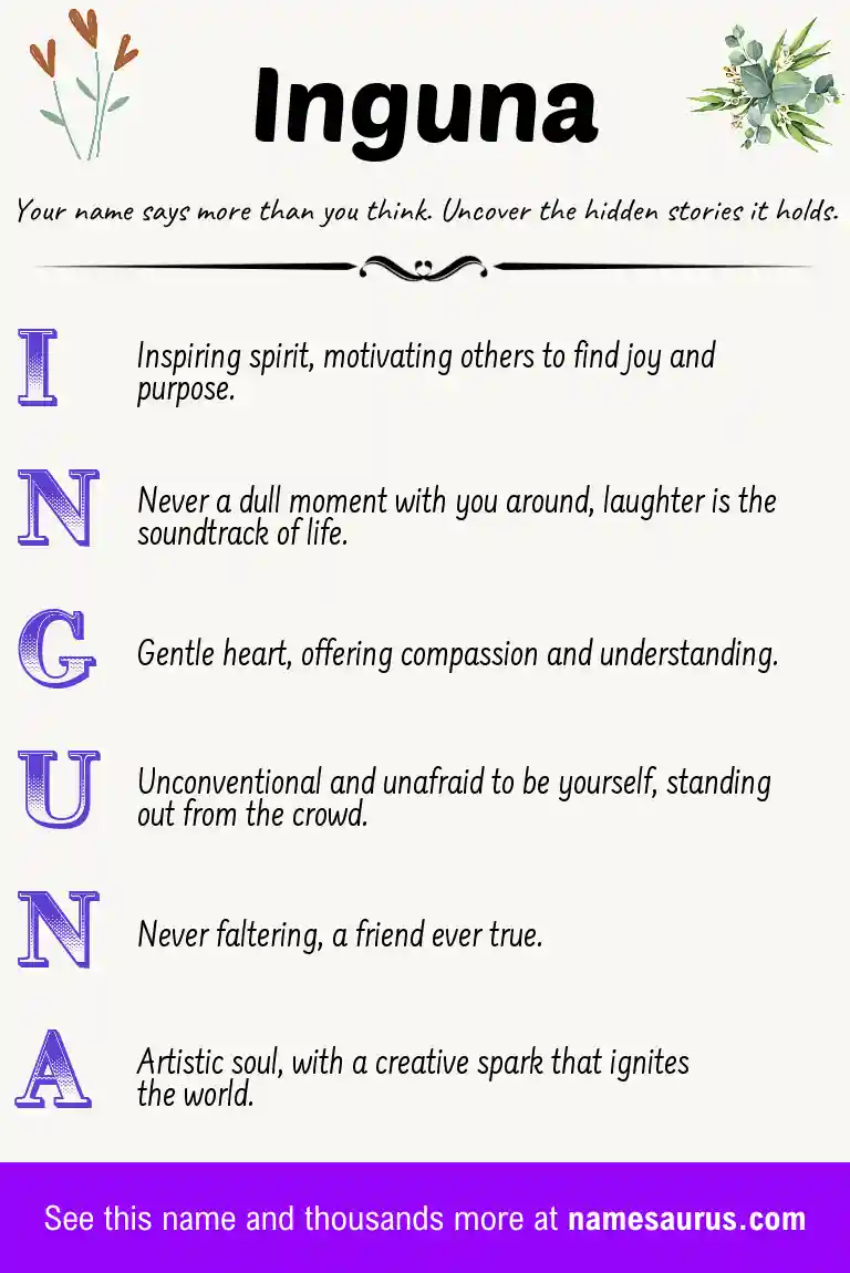 Acrostic poem about Inguna.