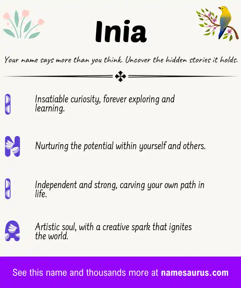 Acrostic poem about Inia.