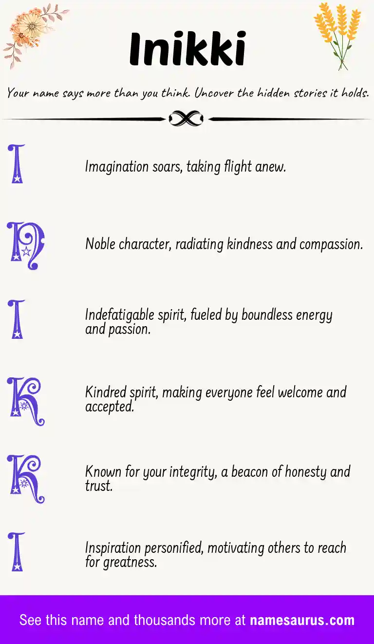 Acrostic poem about Inikki.