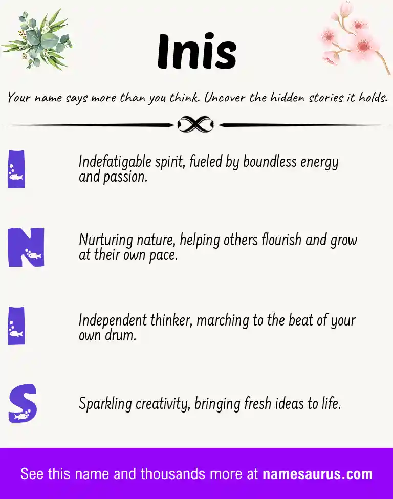 Acrostic poem about Inis.