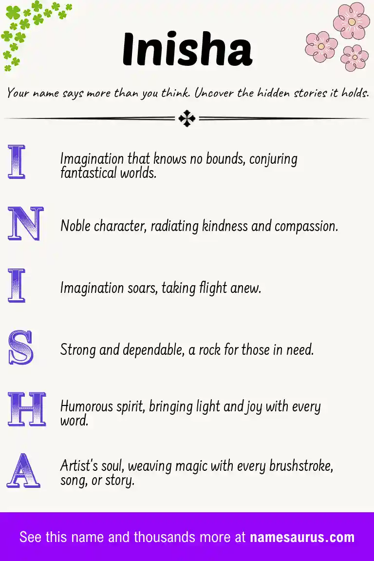 Acrostic poem about Inisha.