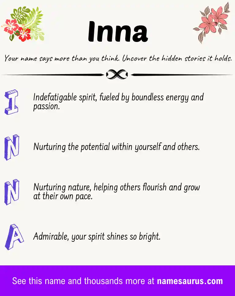 Acrostic poem about Inna.
