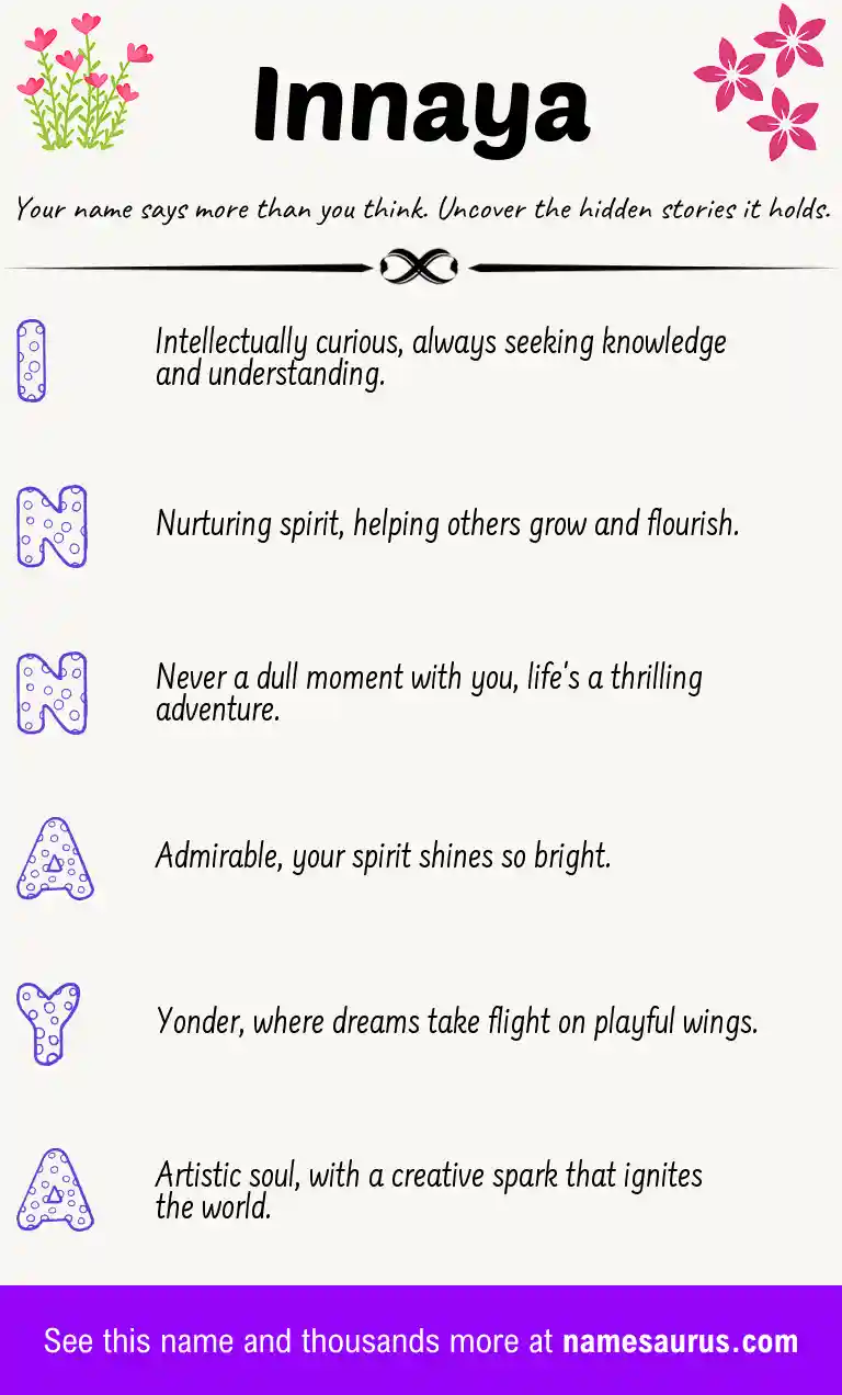 Acrostic poem about Innaya.