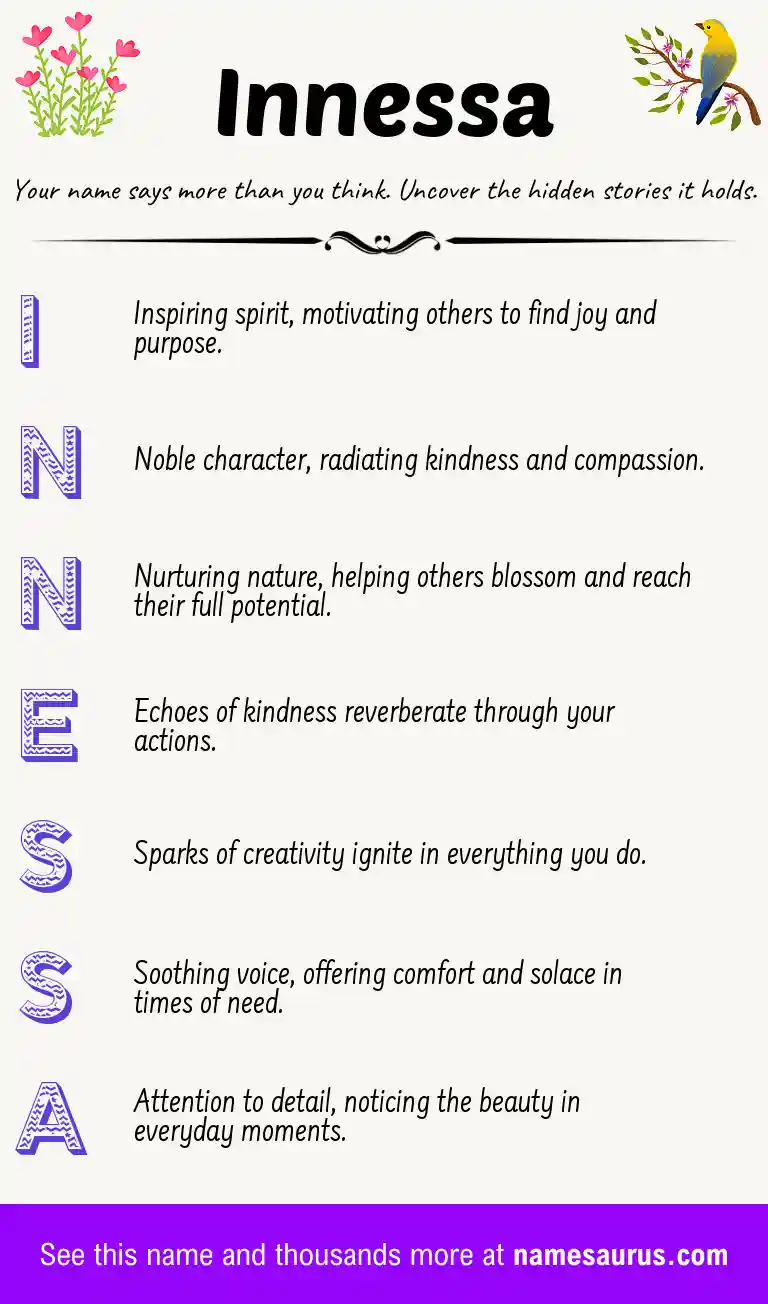 Acrostic poem about Innessa.