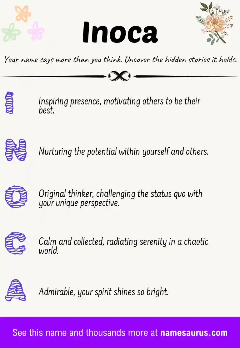 Acrostic poem about Inoca.