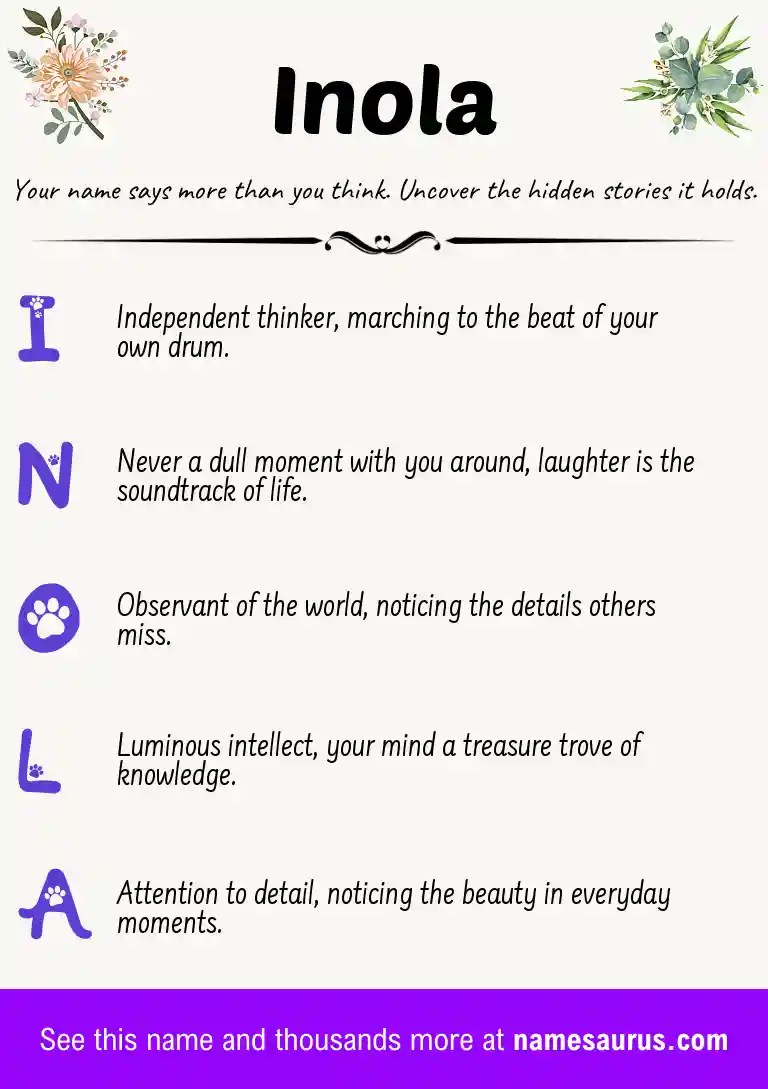 Acrostic poem about Inola.