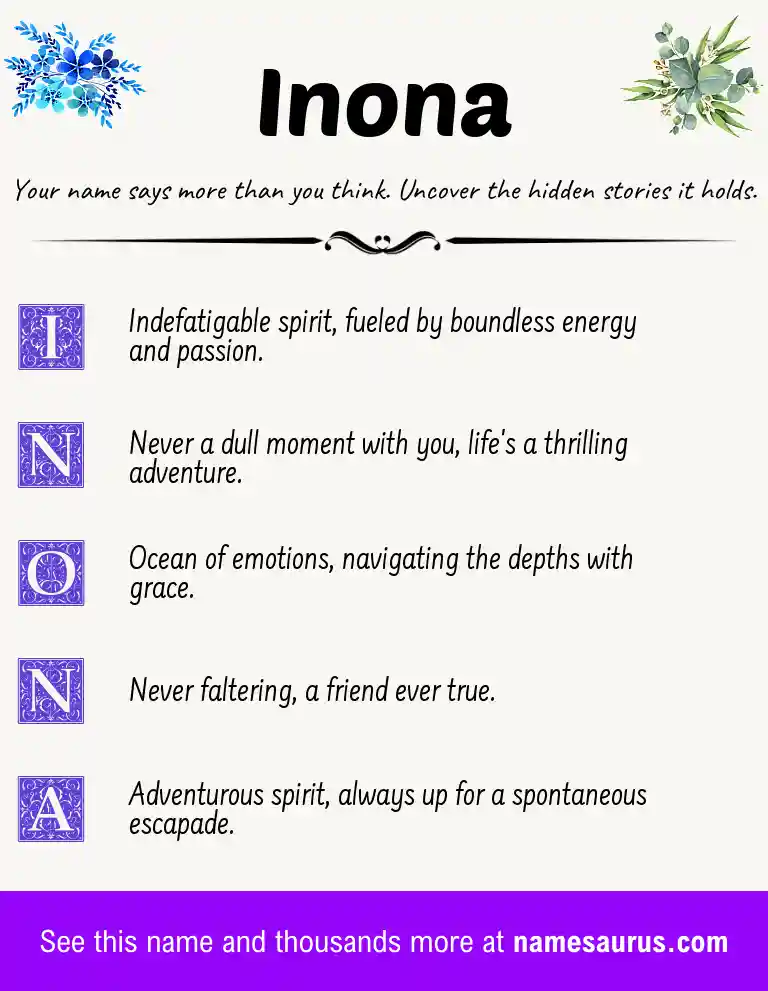 Acrostic poem about Inona.