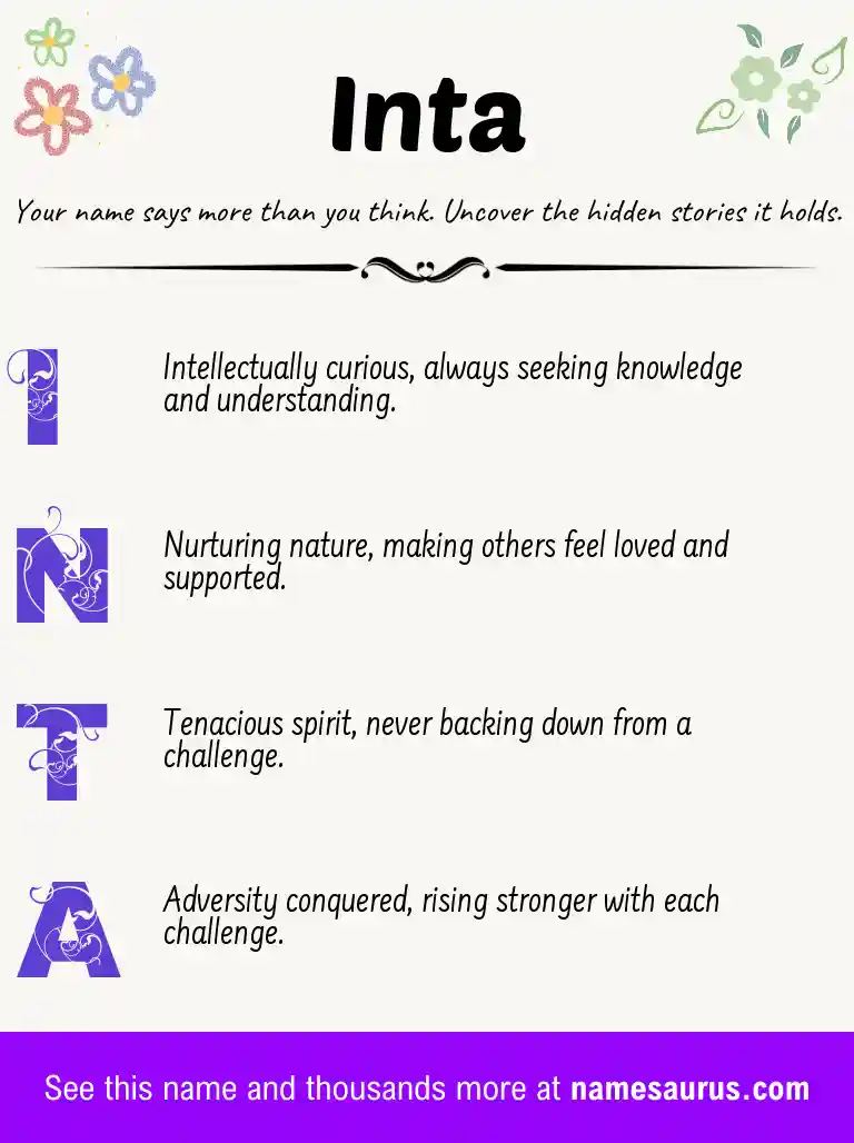 Acrostic poem about Inta.